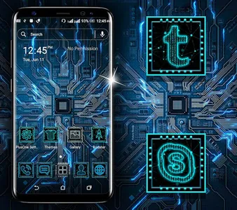 Hi-tech Circuit Launcher Theme screenshot 0