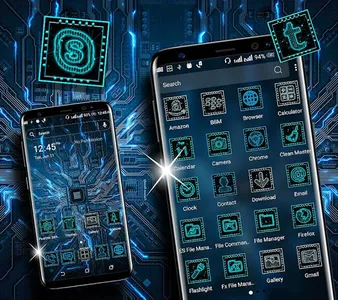 Hi-tech Circuit Launcher Theme screenshot 1