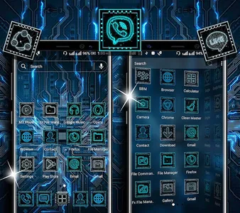 Hi-tech Circuit Launcher Theme screenshot 2