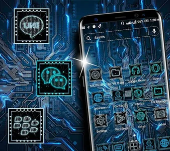 Hi-tech Circuit Launcher Theme screenshot 3