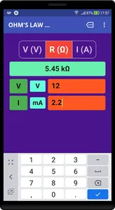 Ohm's Law Calculator (RT) screenshot 0