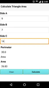 Triangle area calculator screenshot 0