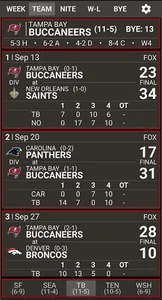 VS. 2023 NFL Schedule & Scores screenshot 1
