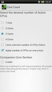 Tegra Overclock screenshot 2