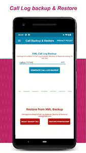 Call Log PDF Backup & Restore screenshot 0