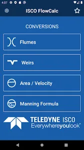 ISCO FlowCalc screenshot 0
