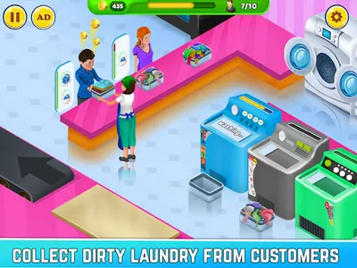 Laundry Shop Washing Games Sim screenshot 0