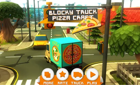 Blocky Truck Pizza Craft screenshot 0