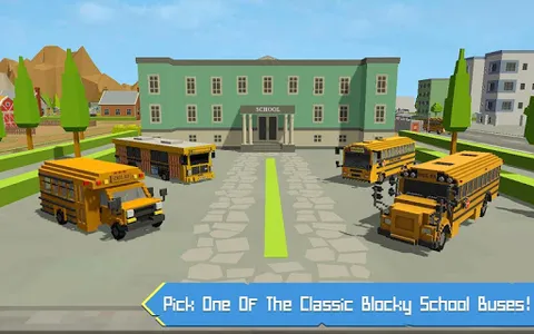 School Bus Game Blocky World screenshot 0