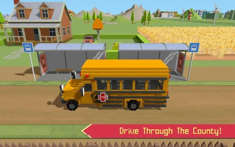 School Bus Game Blocky World screenshot 1