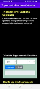 Trigonometry Functions Calc screenshot 0