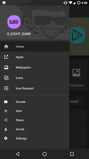 S Eight Dark - Icon Pack screenshot 2