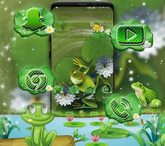 Cute Frog Launcher Theme screenshot 0