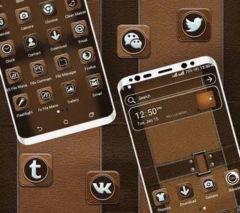 Leather Launcher Theme screenshot 1