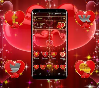 Valentine Heart Launcher Theme screenshot 0