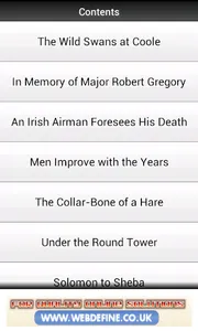 Yeats Wild Swans at Coole screenshot 1