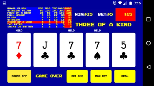 Jacks or Better Video Poker screenshot 0