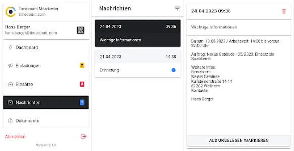 Timecount Mitarbeiter screenshot 13