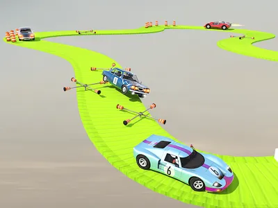 Stunt Car Vintage Race Carjump screenshot 2