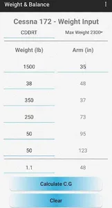 Cessna 172 Weight and Balance screenshot 16