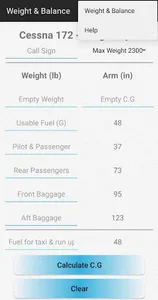 Cessna 172 Weight and Balance screenshot 17