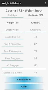 Cessna 172 Weight and Balance screenshot 23