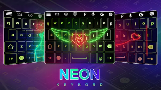 Neon Led Keyboard Photo, Emoji screenshot 17