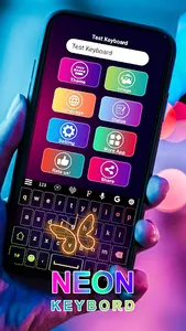 Neon Led Keyboard Photo, Emoji screenshot 20