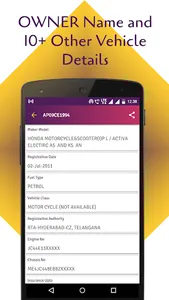 RTO Vehicle Information App screenshot 1