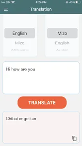 English to Mizo Translator screenshot 1