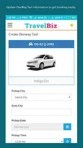 TravelBiz - oneway taxi servic screenshot 4