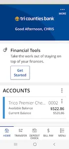 Tri Counties Mobile Banking screenshot 1