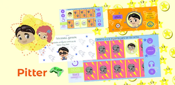 Pitter juego memoria cartas screenshot 0
