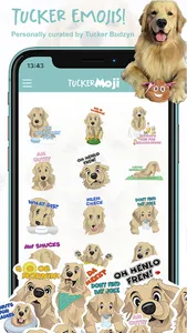 TuckerMoji - Golden Dog Sticke screenshot 1