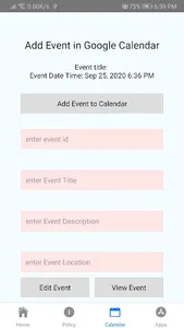Events Calendar screenshot 2
