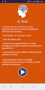 IQ Testi - Zeka Testi screenshot 0