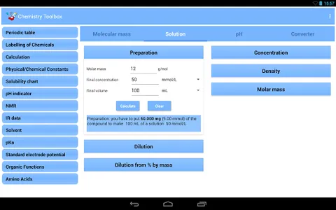 Chemistry Toolbox - Full screenshot 8