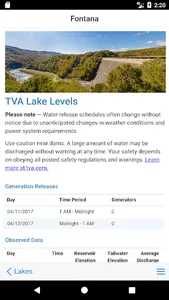 TVA Lake Info screenshot 1