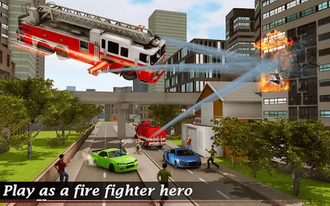 Flying Fire Truck Simulator screenshot 17