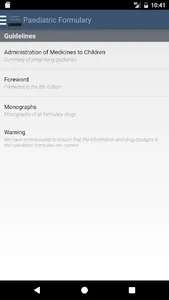 Paediatric Formulary screenshot 0