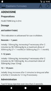 Paediatric Formulary screenshot 2