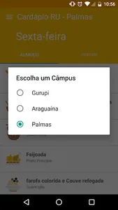 Cardápio RU - UFT screenshot 2