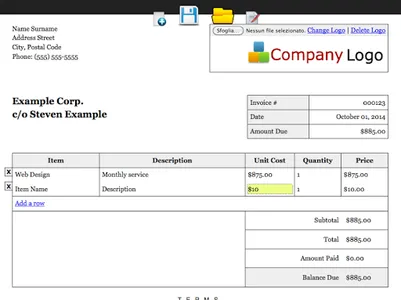 Editable Invoice Droid screenshot 1