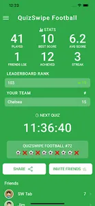 QuizSwipe Football screenshot 0