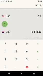 US Dollar to Costa Rican Colón screenshot 0