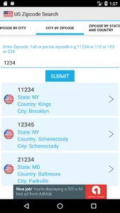 USA Zipcode info Search for Un screenshot 1