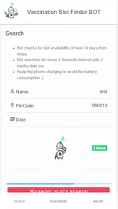 Vaccination Slot Finder Bot screenshot 1