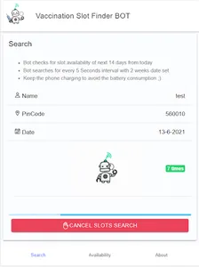 Vaccination Slot Finder Bot screenshot 14