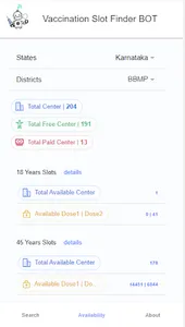 Vaccination Slot Finder Bot screenshot 3