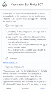 Vaccination Slot Finder Bot screenshot 5